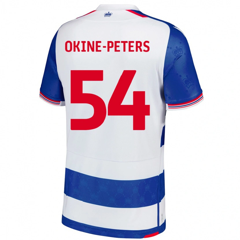 Danxen Børn Jeremiah Okine-Peters #54 Blå Hvid Hjemmebane Spillertrøjer 2024/25 Trøje T-Shirt
