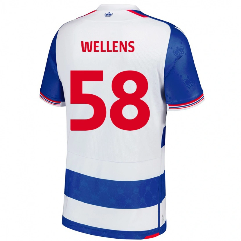 Danxen Børn Charlie Wellens #58 Blå Hvid Hjemmebane Spillertrøjer 2024/25 Trøje T-Shirt