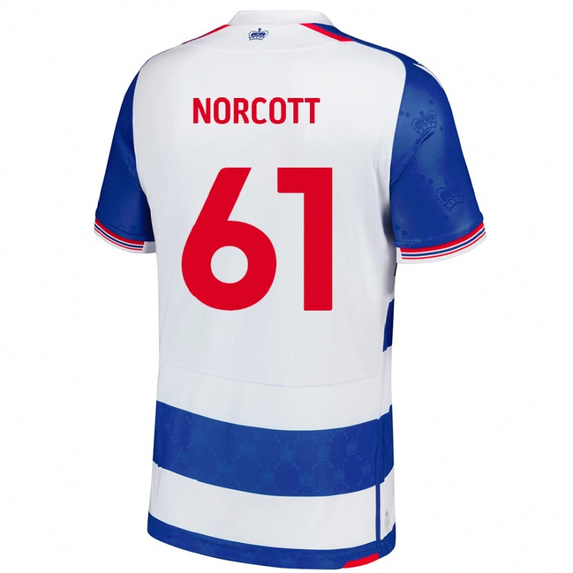 Danxen Børn Tom Norcott #61 Blå Hvid Hjemmebane Spillertrøjer 2024/25 Trøje T-Shirt