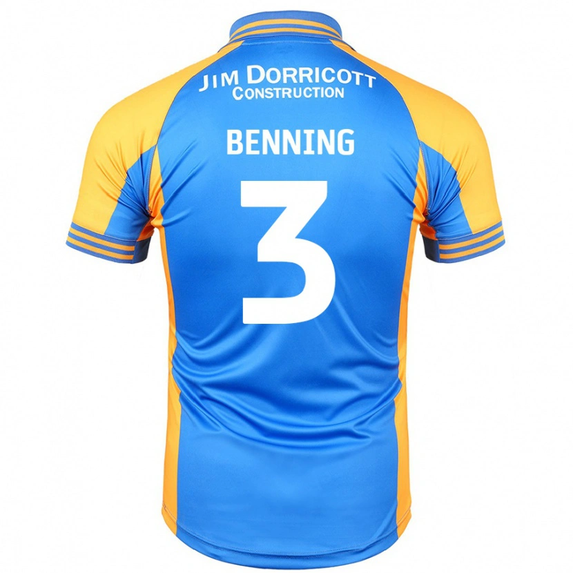 Danxen Børn Mal Benning #3 Blå Rav Hjemmebane Spillertrøjer 2024/25 Trøje T-Shirt