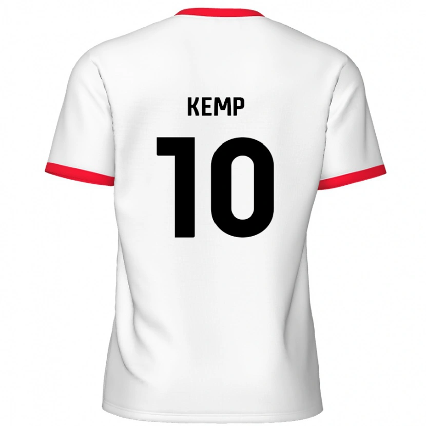 Danxen Børn Dan Kemp #10 Hvid Rød Hjemmebane Spillertrøjer 2024/25 Trøje T-Shirt