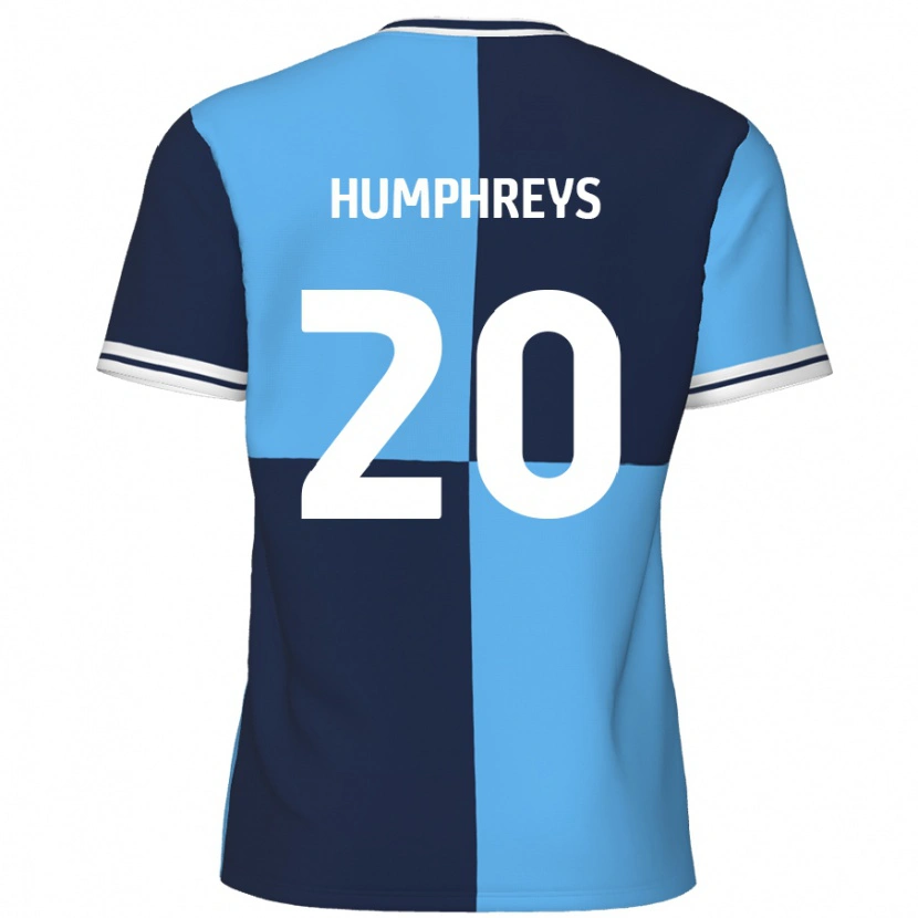 Danxen Børn Cameron Humphreys #20 Himmelblå Mørkeblå Hjemmebane Spillertrøjer 2024/25 Trøje T-Shirt