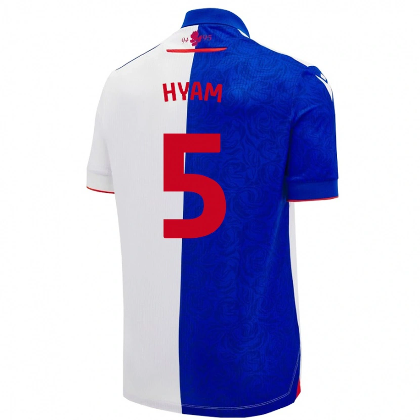 Danxen Børn Dominic Hyam #5 Himmelblå Hvid Hjemmebane Spillertrøjer 2024/25 Trøje T-Shirt