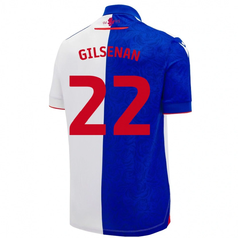 Danxen Børn Zak Gilsenan #22 Himmelblå Hvid Hjemmebane Spillertrøjer 2024/25 Trøje T-Shirt