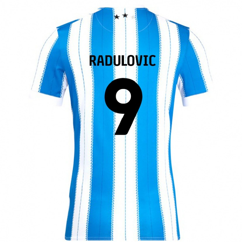 Danxen Børn Bojan Radulovic #9 Blå Hvid Hjemmebane Spillertrøjer 2024/25 Trøje T-Shirt