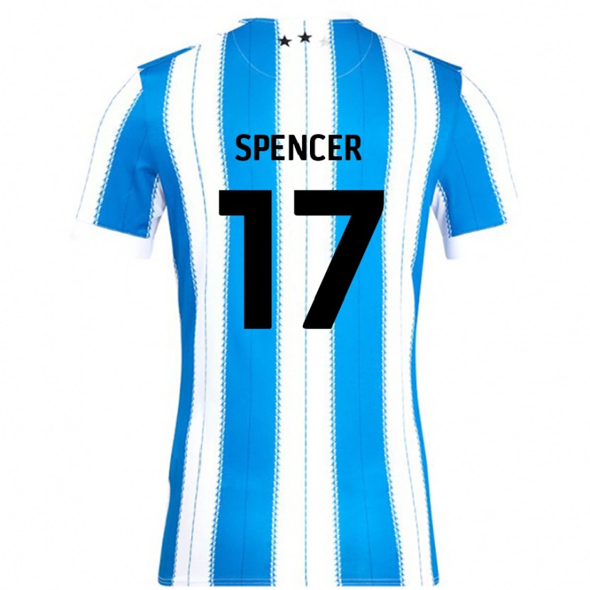 Danxen Børn Brodie Spencer #17 Blå Hvid Hjemmebane Spillertrøjer 2024/25 Trøje T-Shirt