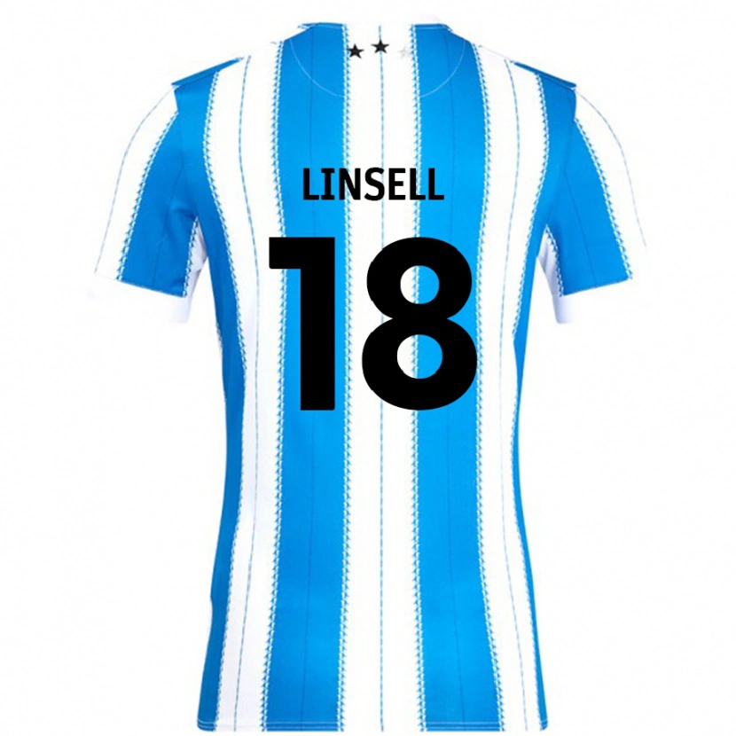 Danxen Børn Alice Linsell #18 Blå Hvid Hjemmebane Spillertrøjer 2024/25 Trøje T-Shirt