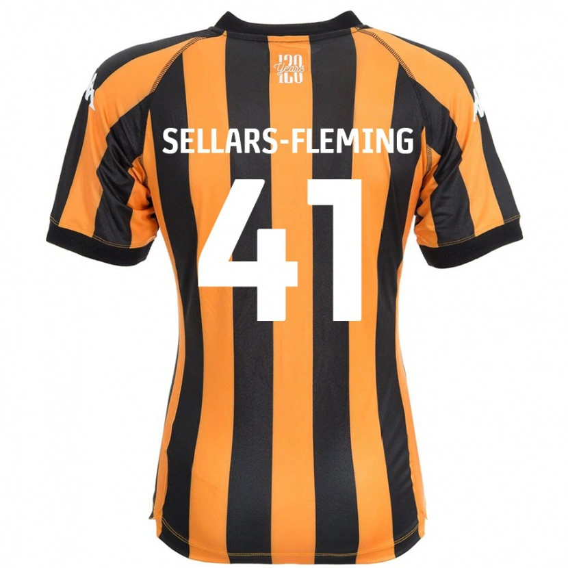 Danxen Børn Tyrell Sellars-Fleming #41 Sort Rav Hjemmebane Spillertrøjer 2024/25 Trøje T-Shirt