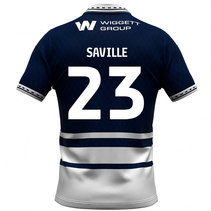 Danxen Børn George Saville #23 Marineblå Hvid Hjemmebane Spillertrøjer 2024/25 Trøje T-Shirt