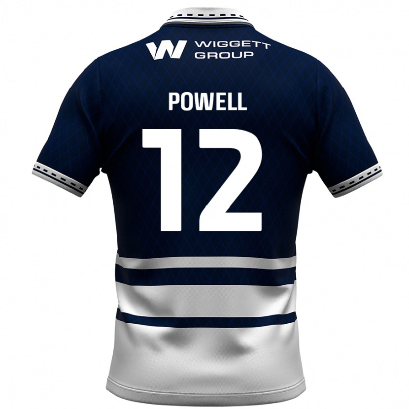 Danxen Børn Beth Powell #12 Marineblå Hvid Hjemmebane Spillertrøjer 2024/25 Trøje T-Shirt
