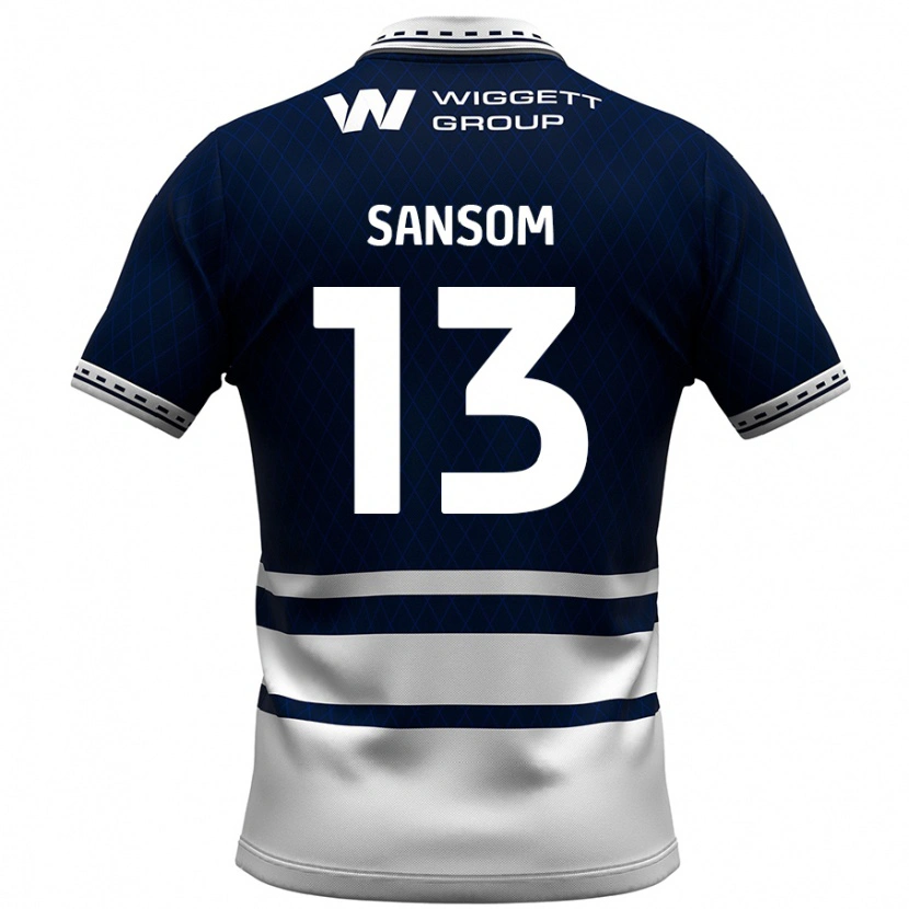 Danxen Børn Chloe Sansom #13 Marineblå Hvid Hjemmebane Spillertrøjer 2024/25 Trøje T-Shirt
