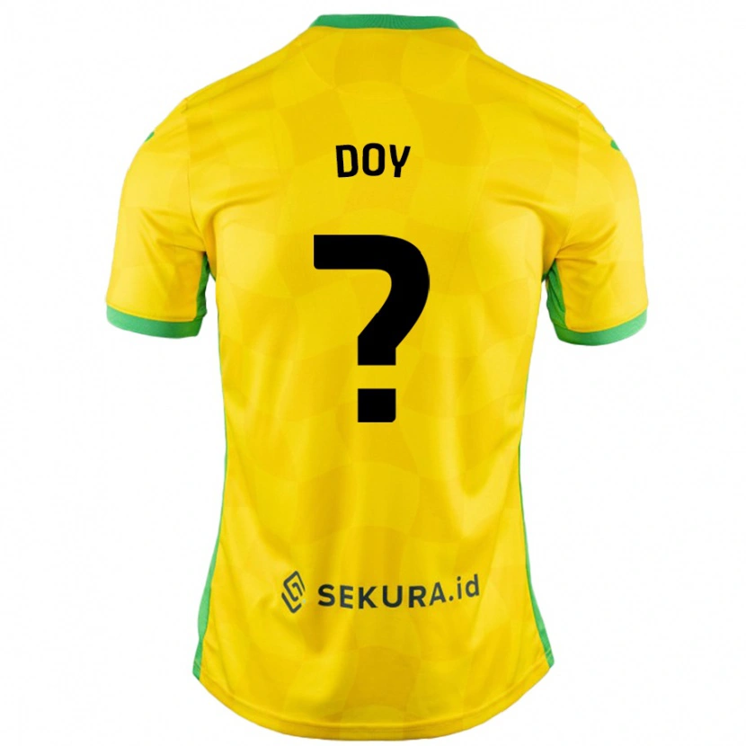 Danxen Børn Alfie Doy #0 Gul Grøn Hjemmebane Spillertrøjer 2024/25 Trøje T-Shirt