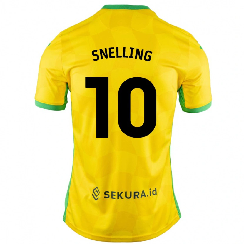 Danxen Børn Natasha Snelling #10 Gul Grøn Hjemmebane Spillertrøjer 2024/25 Trøje T-Shirt