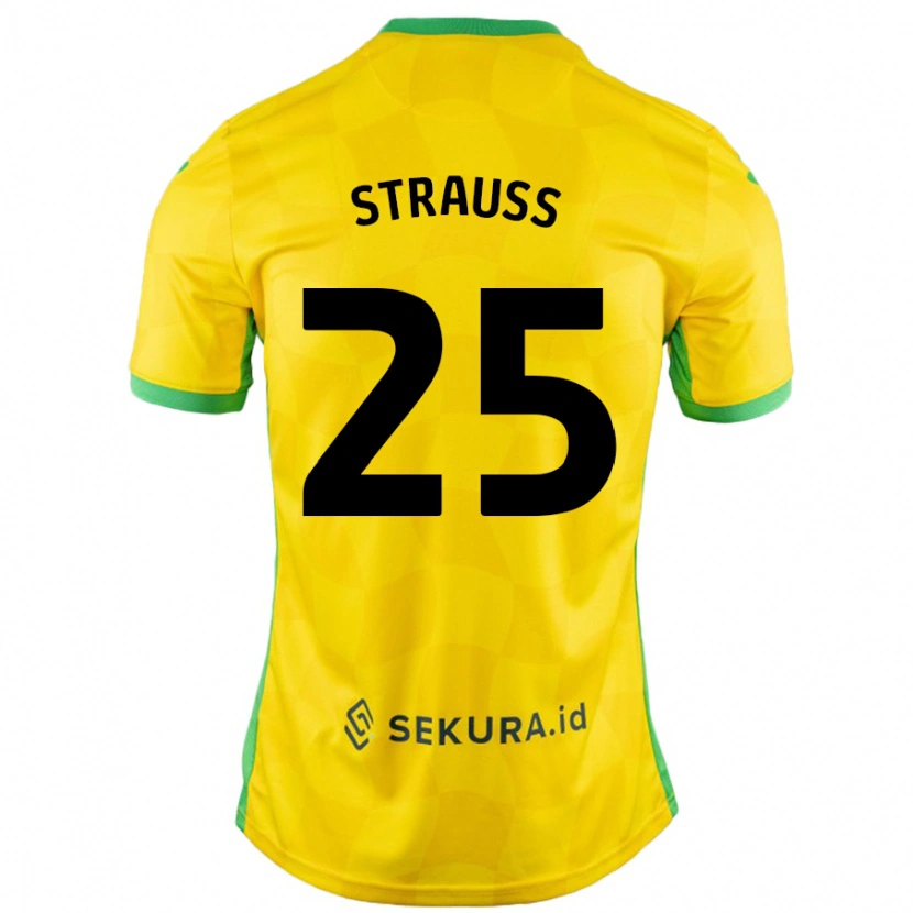 Danxen Børn Hope Strauss #25 Gul Grøn Hjemmebane Spillertrøjer 2024/25 Trøje T-Shirt