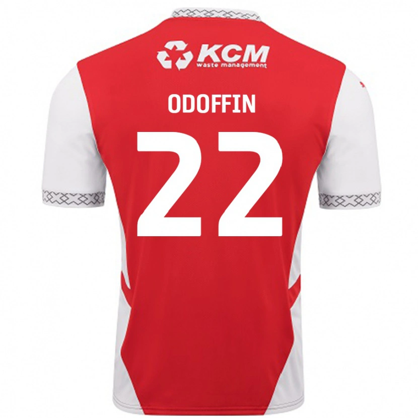 Danxen Børn Hakeem Odoffin #22 Rød Hvid Hjemmebane Spillertrøjer 2024/25 Trøje T-Shirt