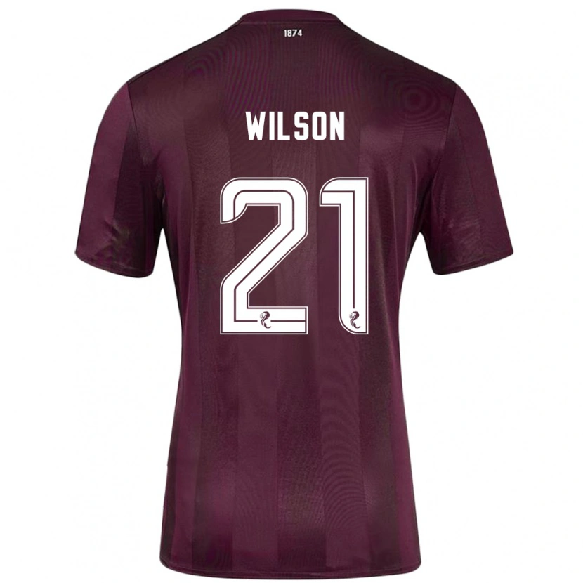 Danxen Børn James Wilson #21 Bourgogne Hjemmebane Spillertrøjer 2024/25 Trøje T-Shirt