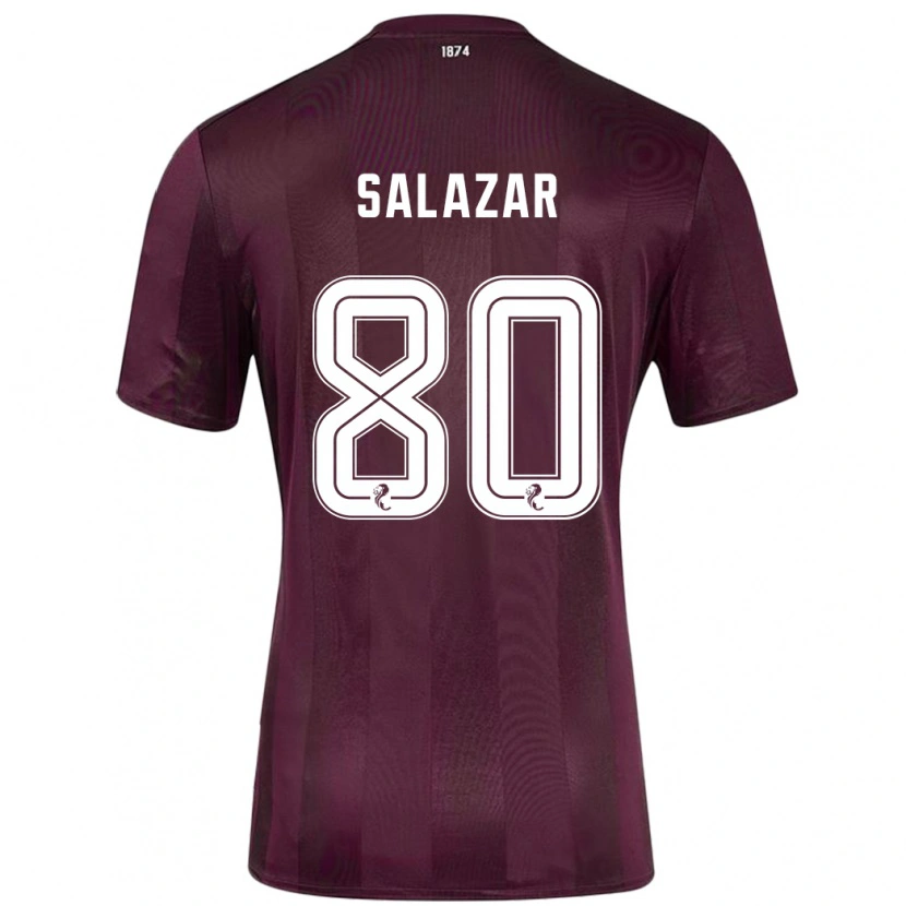 Danxen Børn Andrés Salazar #80 Bourgogne Hjemmebane Spillertrøjer 2024/25 Trøje T-Shirt