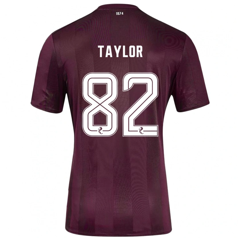 Danxen Børn Gerald Taylor #82 Bourgogne Hjemmebane Spillertrøjer 2024/25 Trøje T-Shirt