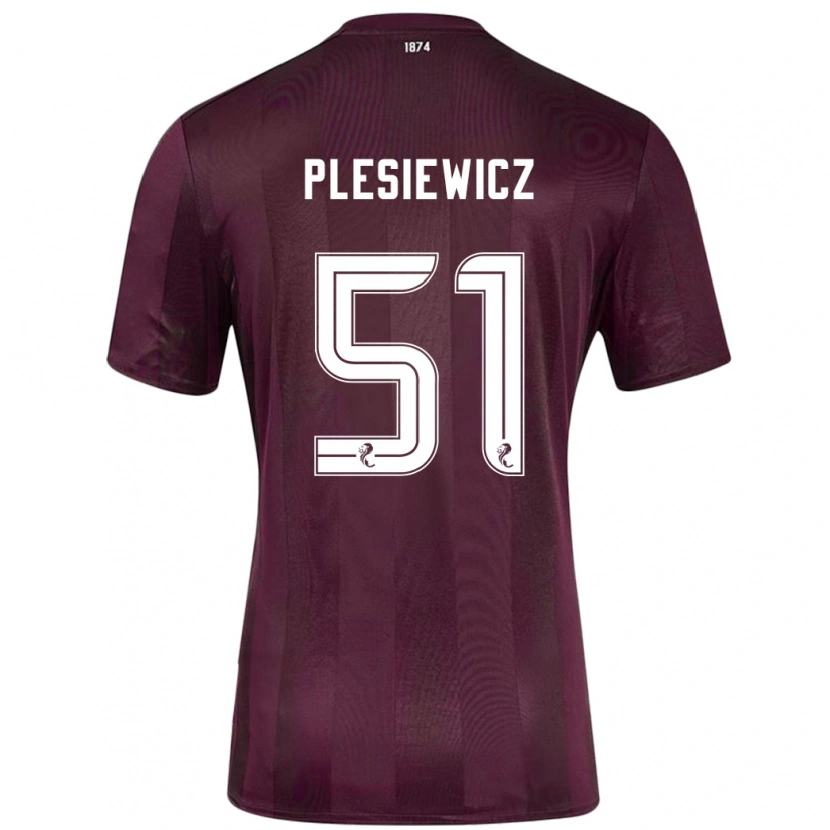 Danxen Børn Szymon Plesiewicz #51 Bourgogne Hjemmebane Spillertrøjer 2024/25 Trøje T-Shirt