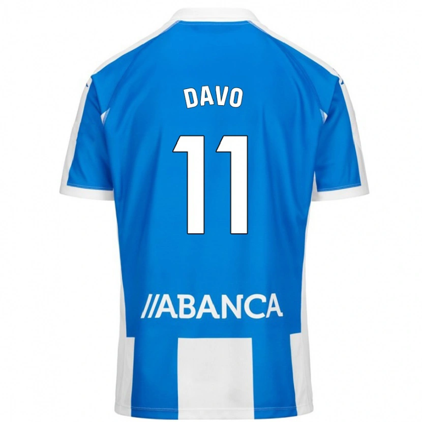 Danxen Børn Davo #11 Blå Hvid Hjemmebane Spillertrøjer 2024/25 Trøje T-Shirt