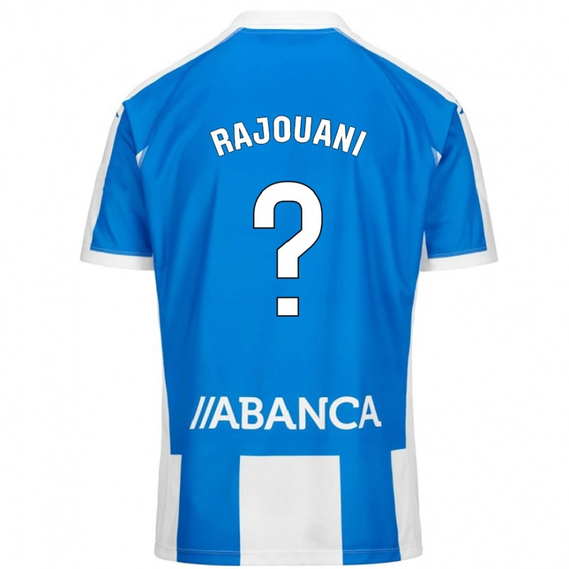 Danxen Børn Ayman Rajouani #0 Blå Hvid Hjemmebane Spillertrøjer 2024/25 Trøje T-Shirt