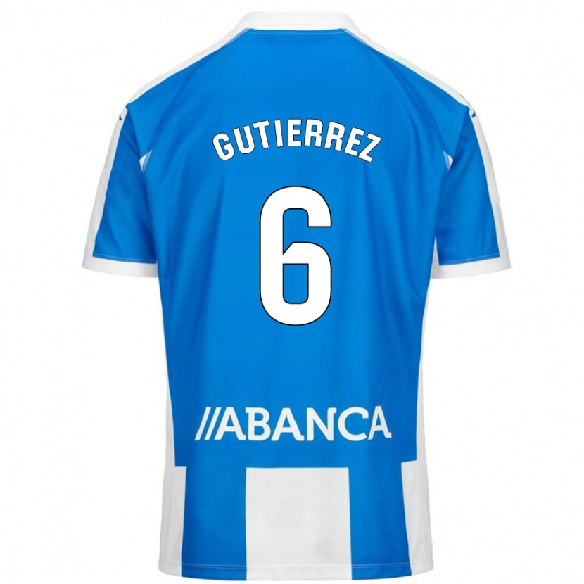 Danxen Børn Paula Gutiérrez #6 Blå Hvid Hjemmebane Spillertrøjer 2024/25 Trøje T-Shirt