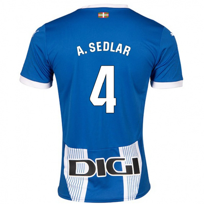 Danxen Børn Aleksandar Sedlar #4 Blå Hjemmebane Spillertrøjer 2024/25 Trøje T-Shirt