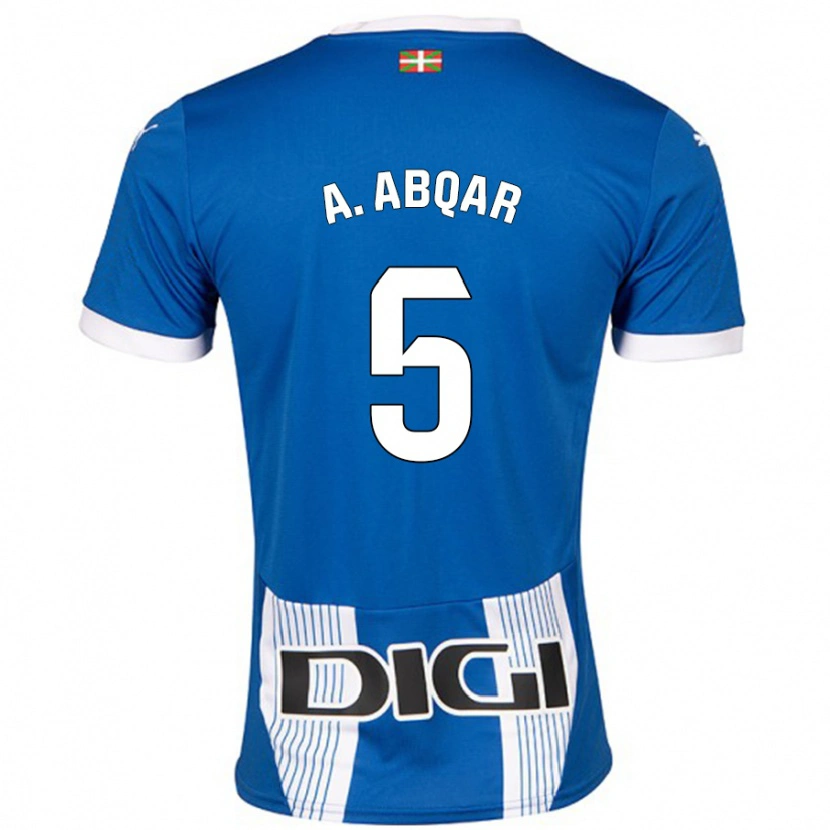 Danxen Børn Abdel Abqar #5 Blå Hjemmebane Spillertrøjer 2024/25 Trøje T-Shirt