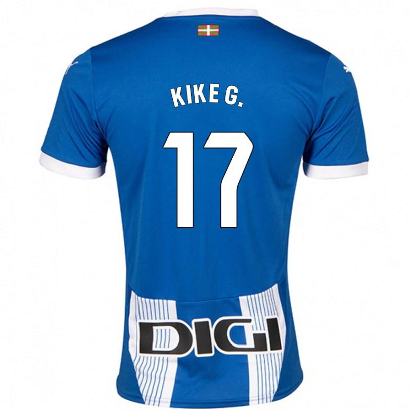 Danxen Børn Kike García #17 Blå Hjemmebane Spillertrøjer 2024/25 Trøje T-Shirt