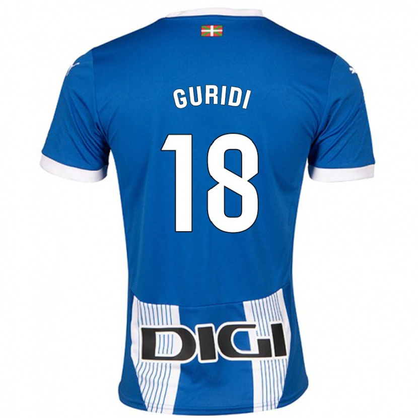 Danxen Børn Jon Guridi #18 Blå Hjemmebane Spillertrøjer 2024/25 Trøje T-Shirt