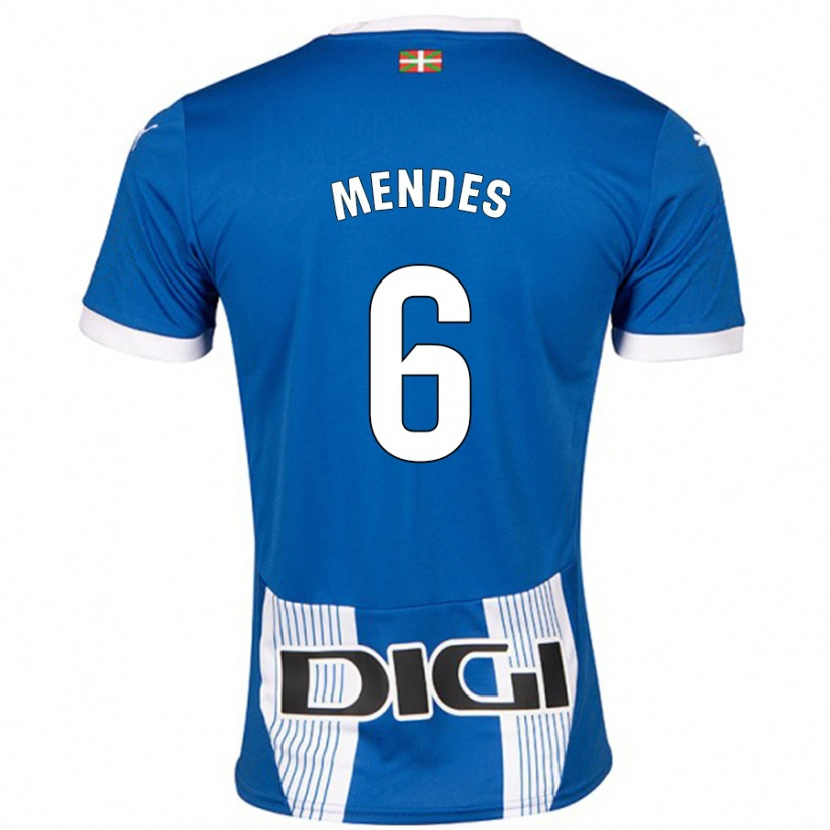 Danxen Børn Tomás Mendes #6 Blå Hjemmebane Spillertrøjer 2024/25 Trøje T-Shirt