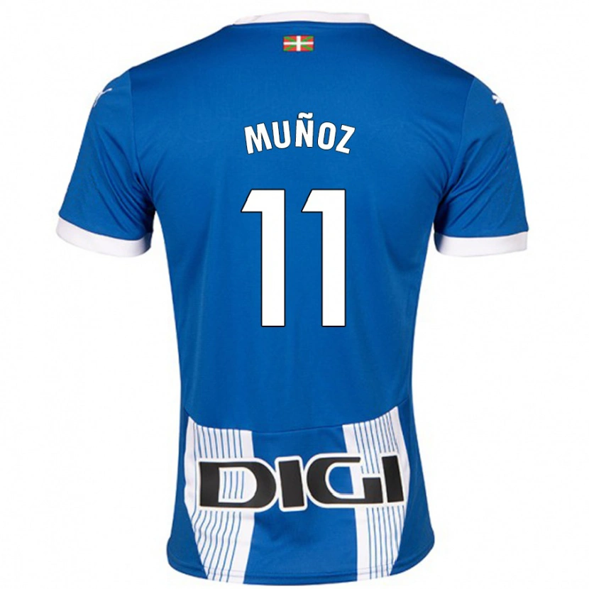 Danxen Børn Egoitz Muñoz #11 Blå Hjemmebane Spillertrøjer 2024/25 Trøje T-Shirt