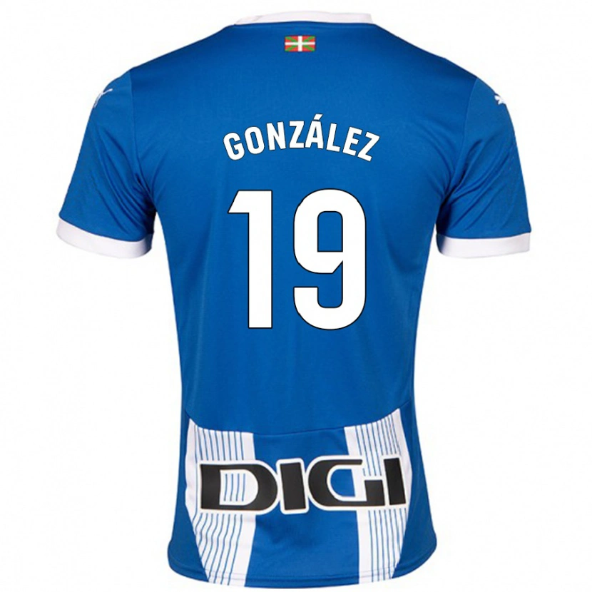 Danxen Børn Aimar González #19 Blå Hjemmebane Spillertrøjer 2024/25 Trøje T-Shirt