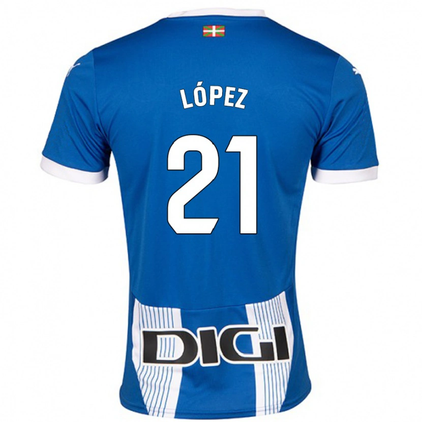 Danxen Børn Juanma López #21 Blå Hjemmebane Spillertrøjer 2024/25 Trøje T-Shirt