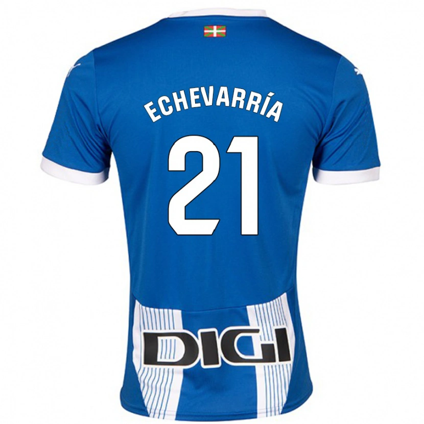 Danxen Børn Martin Echevarría #21 Blå Hjemmebane Spillertrøjer 2024/25 Trøje T-Shirt