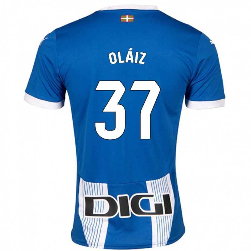 Danxen Børn Xanet Oláiz #37 Blå Hjemmebane Spillertrøjer 2024/25 Trøje T-Shirt