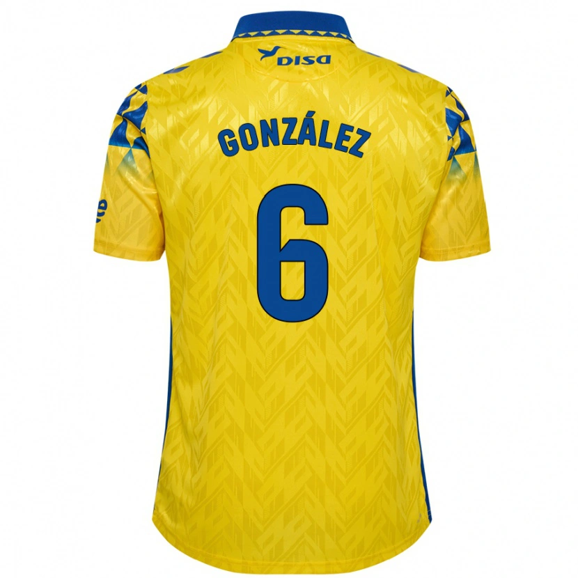 Danxen Børn Fabio González #6 Gul Blå Hjemmebane Spillertrøjer 2024/25 Trøje T-Shirt