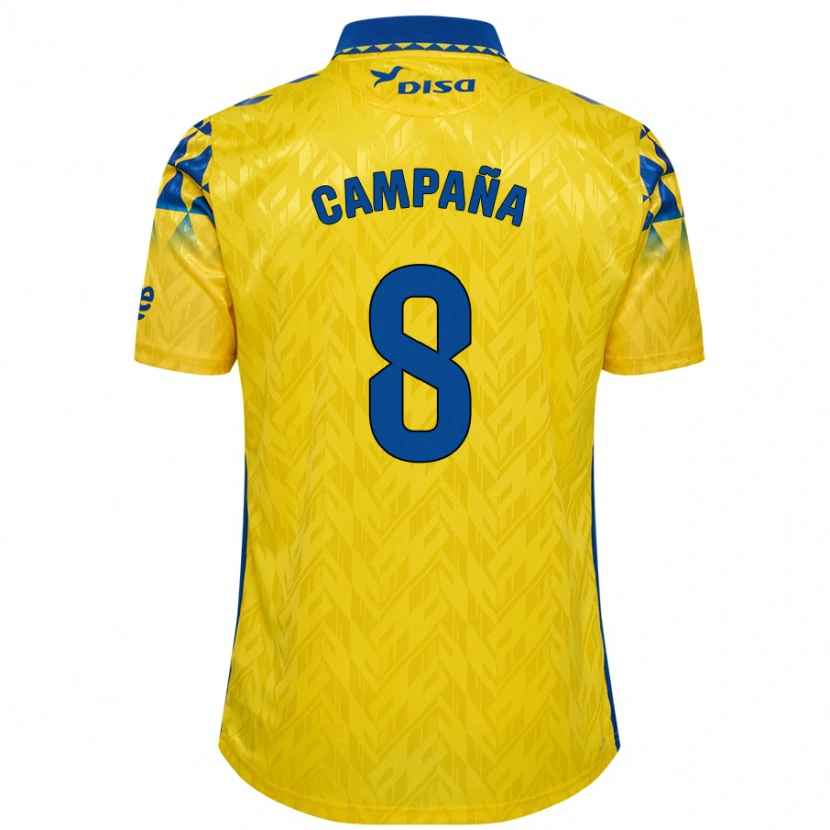 Danxen Børn José Campaña #8 Gul Blå Hjemmebane Spillertrøjer 2024/25 Trøje T-Shirt