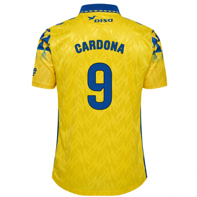 Danxen Børn Marc Cardona #9 Gul Blå Hjemmebane Spillertrøjer 2024/25 Trøje T-Shirt
