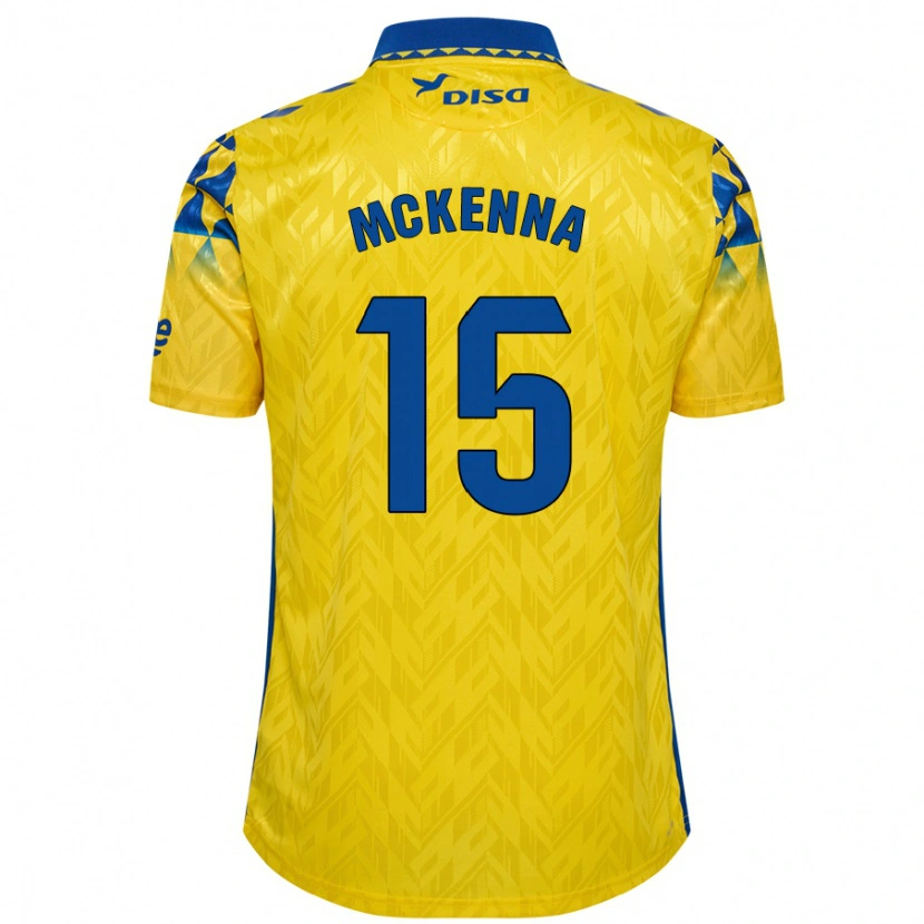 Danxen Børn Scott Mckenna #15 Gul Blå Hjemmebane Spillertrøjer 2024/25 Trøje T-Shirt