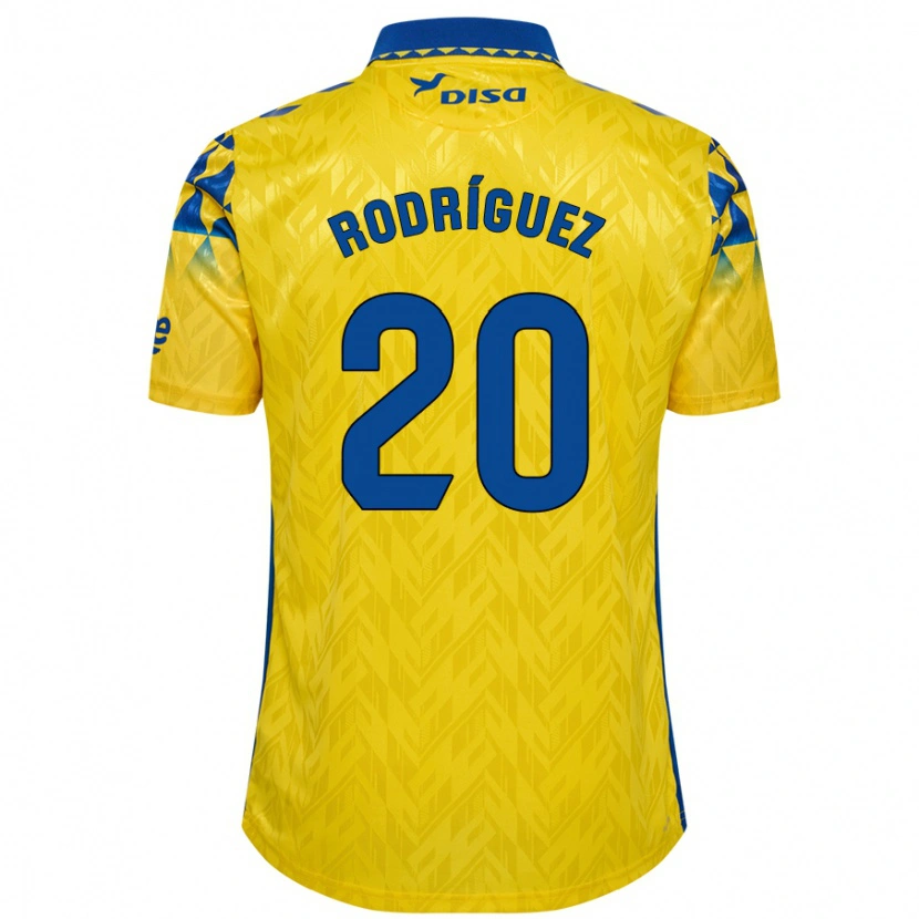 Danxen Børn Kirian Rodríguez #20 Gul Blå Hjemmebane Spillertrøjer 2024/25 Trøje T-Shirt