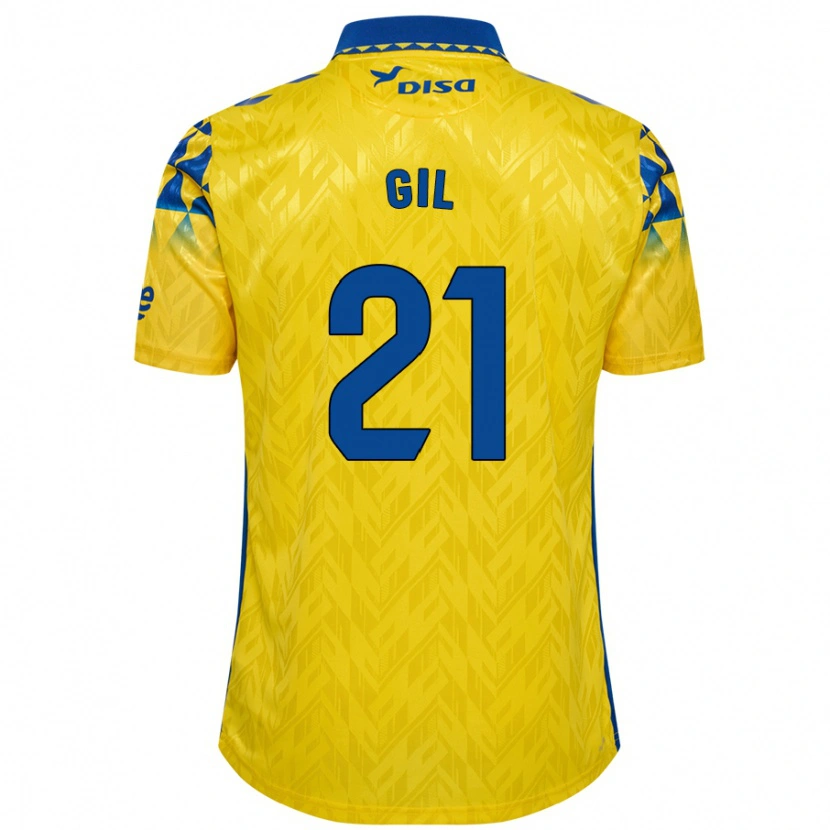 Danxen Børn Iván Gil #21 Gul Blå Hjemmebane Spillertrøjer 2024/25 Trøje T-Shirt