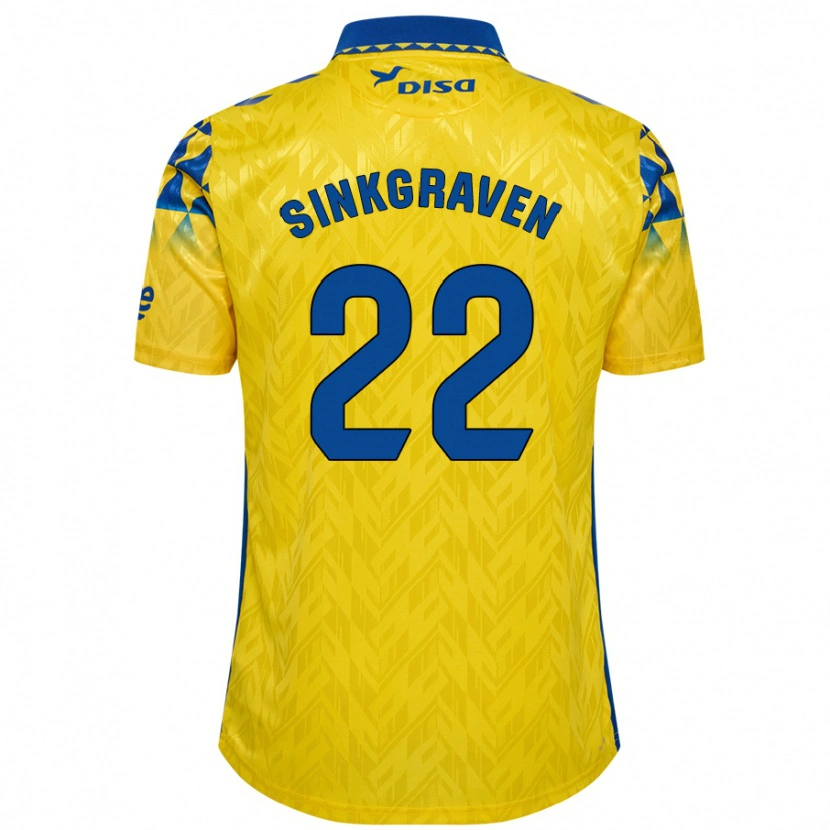 Danxen Børn Daley Sinkgraven #22 Gul Blå Hjemmebane Spillertrøjer 2024/25 Trøje T-Shirt