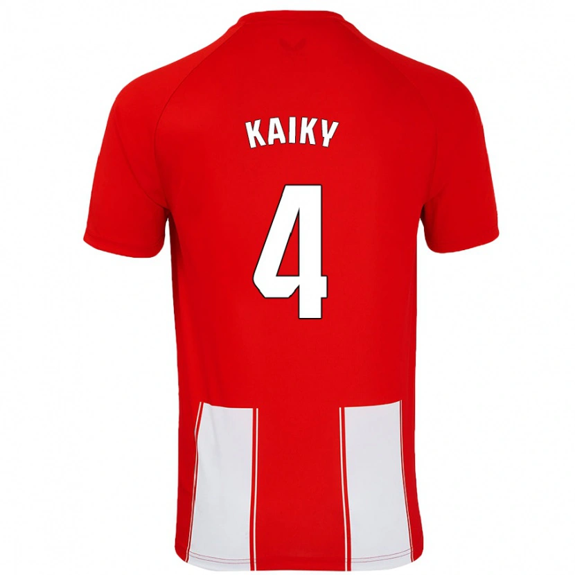 Danxen Børn Kaiky #4 Rød Hvid Hjemmebane Spillertrøjer 2024/25 Trøje T-Shirt