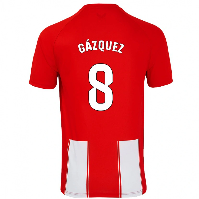 Danxen Børn Joan Gázquez #8 Rød Hvid Hjemmebane Spillertrøjer 2024/25 Trøje T-Shirt