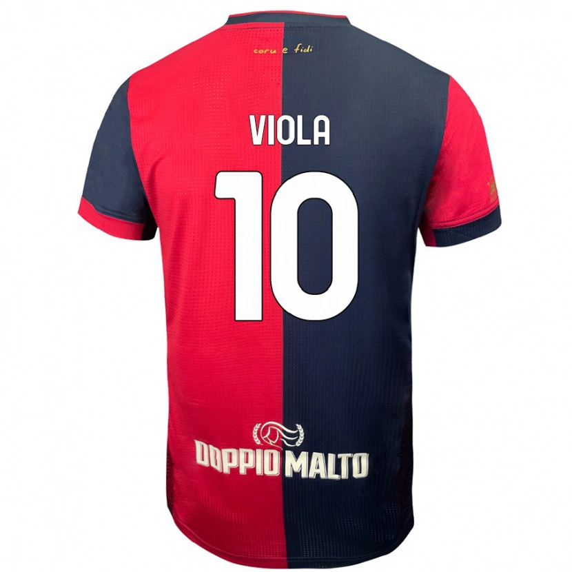 Danxen Børn Nicolas Viola #10 Rød Mørkere Blå Hjemmebane Spillertrøjer 2024/25 Trøje T-Shirt