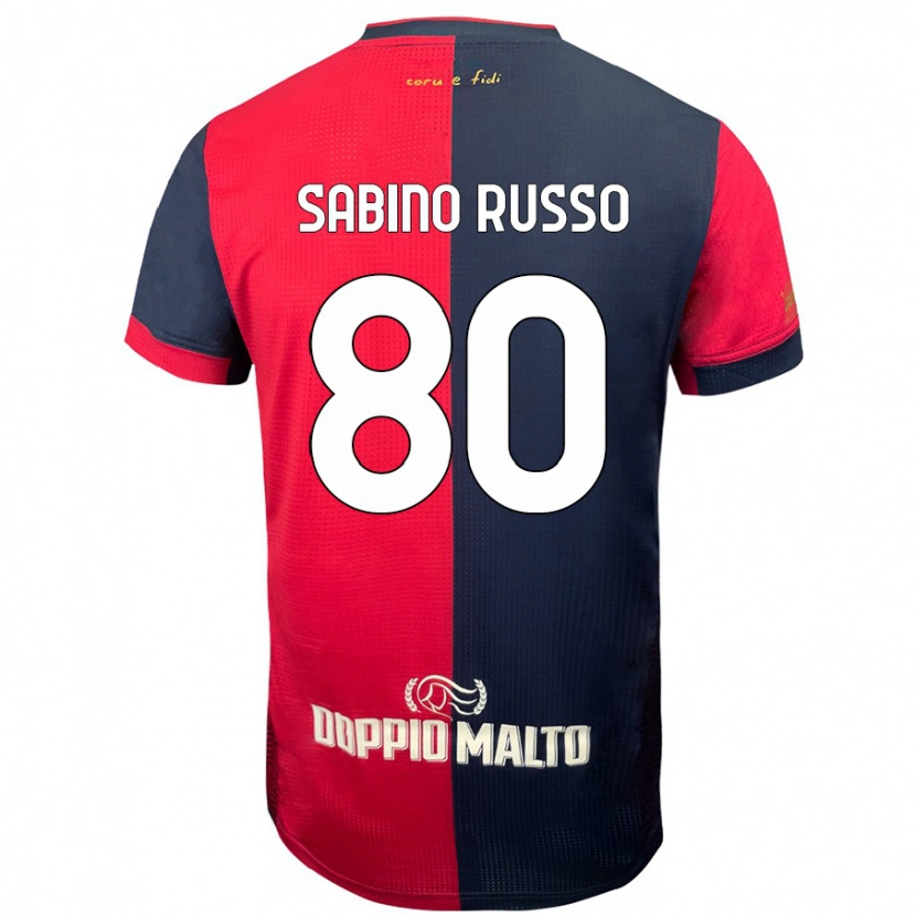 Danxen Børn Alessandro Sabino Russo #80 Rød Mørkere Blå Hjemmebane Spillertrøjer 2024/25 Trøje T-Shirt
