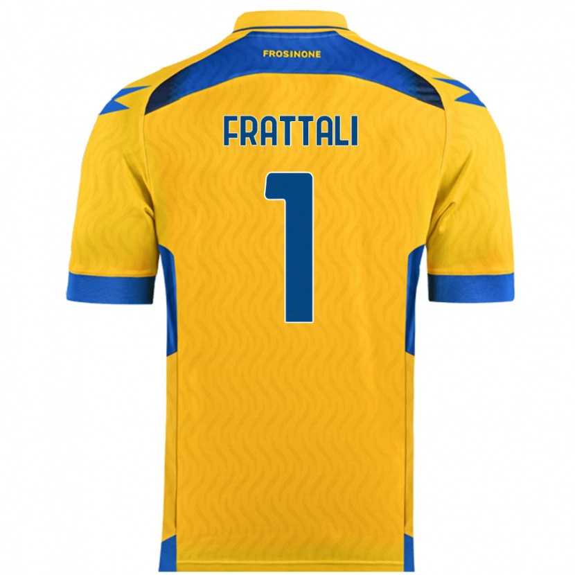 Danxen Børn Pierluigi Frattali #1 Gul Hjemmebane Spillertrøjer 2024/25 Trøje T-Shirt