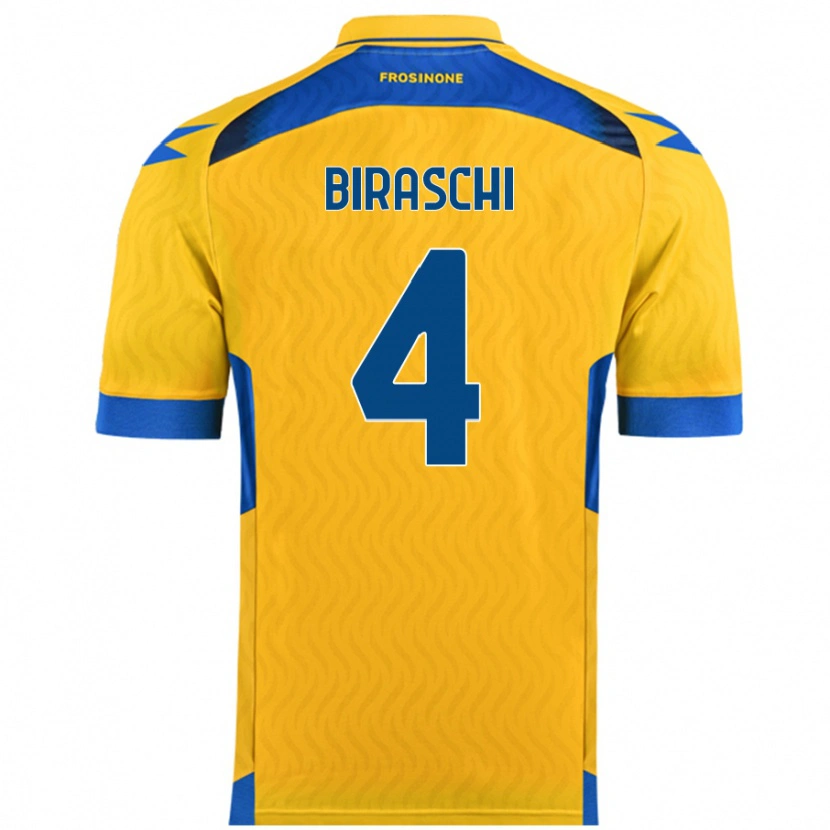 Danxen Børn Davide Biraschi #4 Gul Hjemmebane Spillertrøjer 2024/25 Trøje T-Shirt
