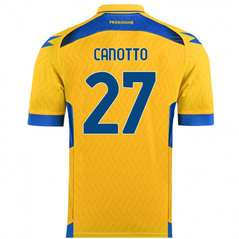 Danxen Børn Luigi Canotto #27 Gul Hjemmebane Spillertrøjer 2024/25 Trøje T-Shirt